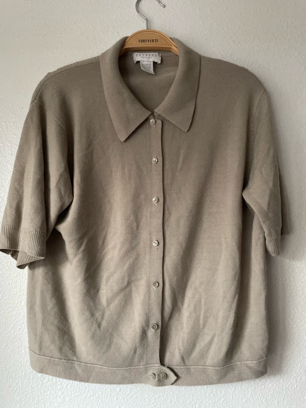 Express Tricot button down sweater top